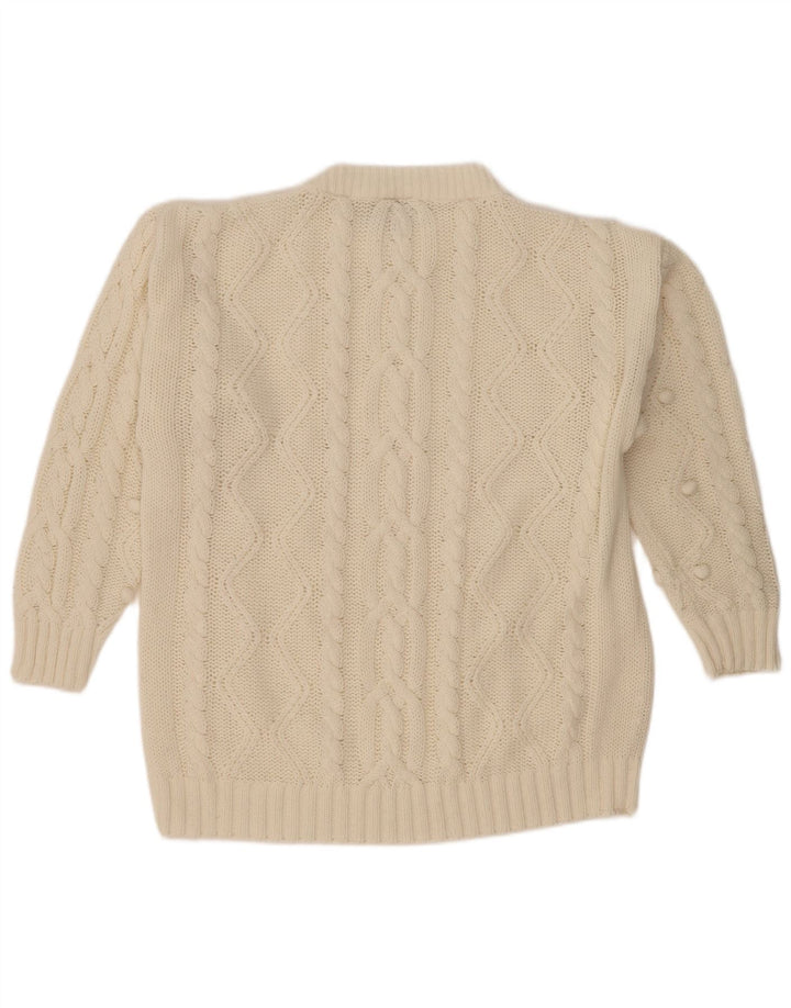 Νέο Γρήγορο γυναικείο πουλόβερ υπερμεγέθη Crew λαιμόκοψη EU 40/42 Μεσαίο λευκό