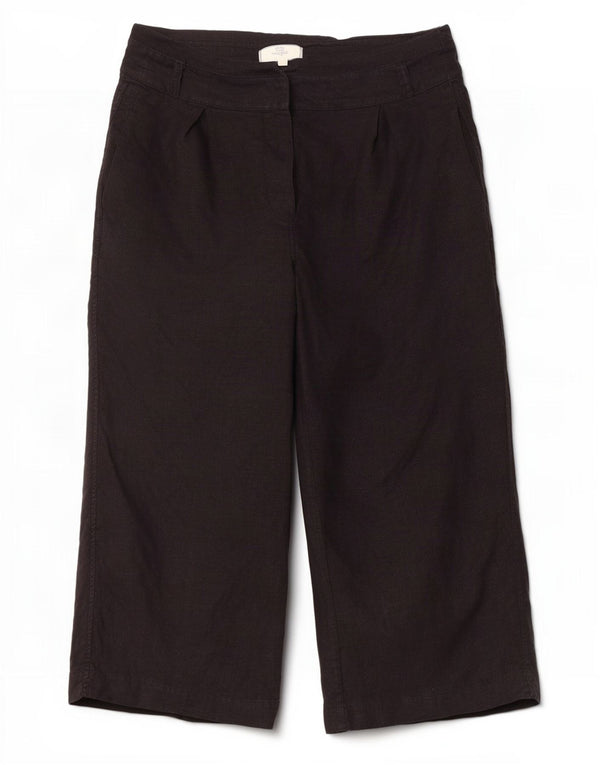 Fat Face Γυναικείο Παντελόνι Capri UK 14 Large W34 L23 Μαύρο λινό