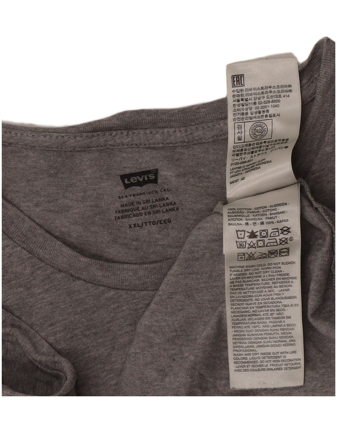 Ανδρικό γραφικό T-Shirt Levi's Top 2XL Γκρι βαμβακερό