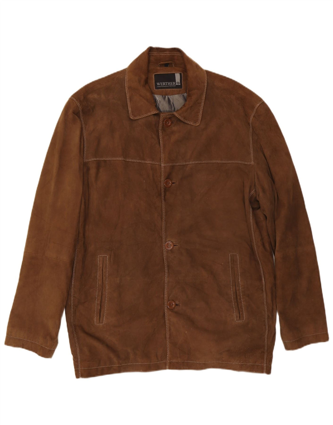 Ανδρικό Suede Jacket Werther IT 54 2XL Καφέ Δερμάτινο