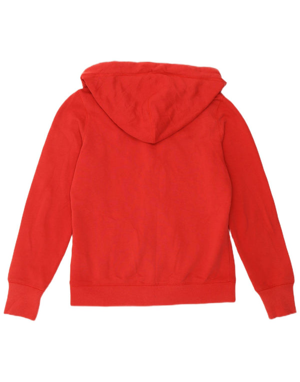 Superdry γυναικείο πουλόβερ με κουκούλα με φερμουάρ UK 14 μεγάλο κόκκινο βαμβακερό