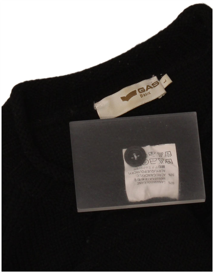 Πουλόβερ Gas Mens Crew Neck Jumper Μαύρο μεγάλο μάλλινο