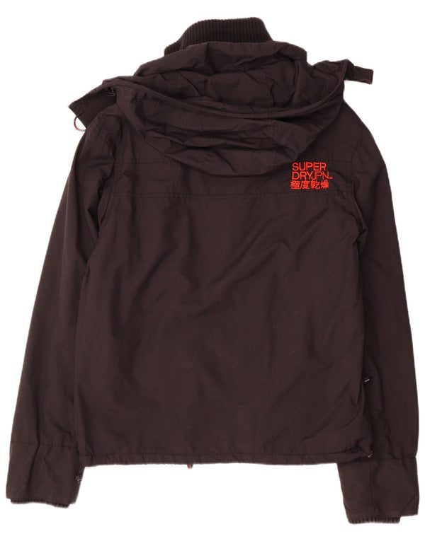 Ανδρικό μπουφάν SUPERDRY με κουκούλα αντιανεμικό UK 14 μεσαίο μαύρο νάιλον