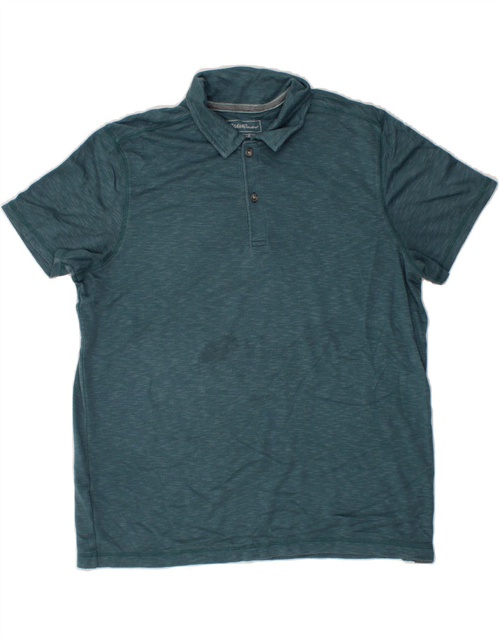 EDDIE BAUER Mens Polo Shirt XL Blue Modal Vintage Eddie Bauer and Second-Hand Eddie Bauer from Messina Hembry 