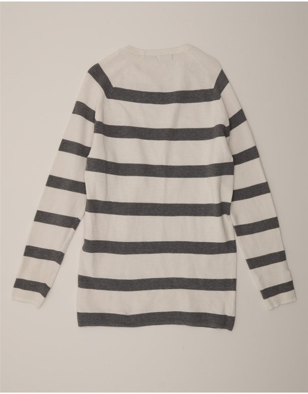 Ανδρικό πουλόβερ ZARA Boat Neck Jumper Μεγάλο Λευκό Ριγέ