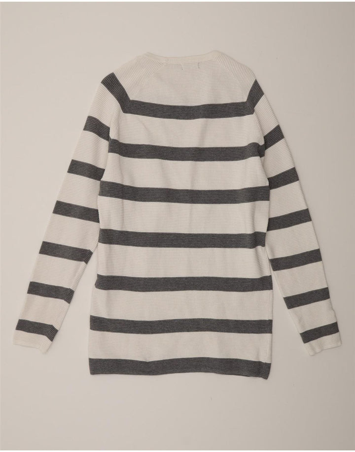 Ανδρικό πουλόβερ ZARA Boat Neck Jumper Μεγάλο Λευκό Ριγέ
