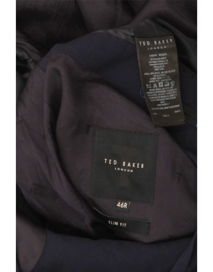 Ted Baker Ανδρικό σακάκι μπλέιζερ με 2 κουμπιά μπουφάν UK 46 3XL Navy Blue Wool