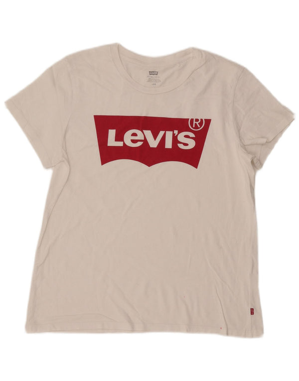 Γυναικείο γραφικό T-Shirt Levi's Top UK 16 Large White