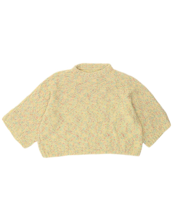 Vintage γυναικείο μανίκι 1/2 με λαιμόκοψη πουλόβερ UK 14 Large Yellow Ret