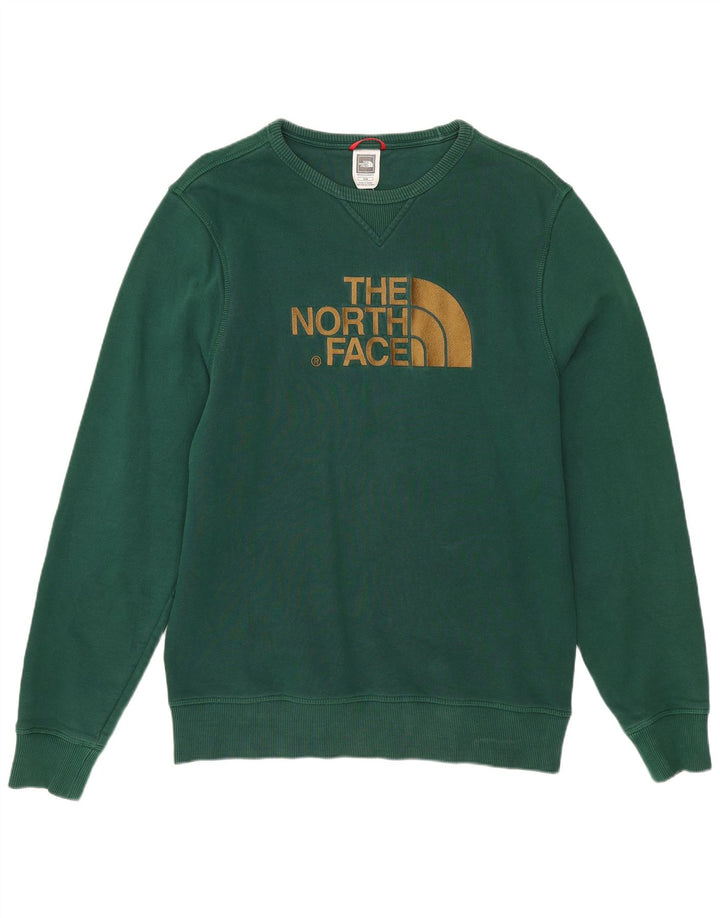 Ανδρικό γραφικό φούτερ North Face, μεσαίο πράσινο βαμβακερό