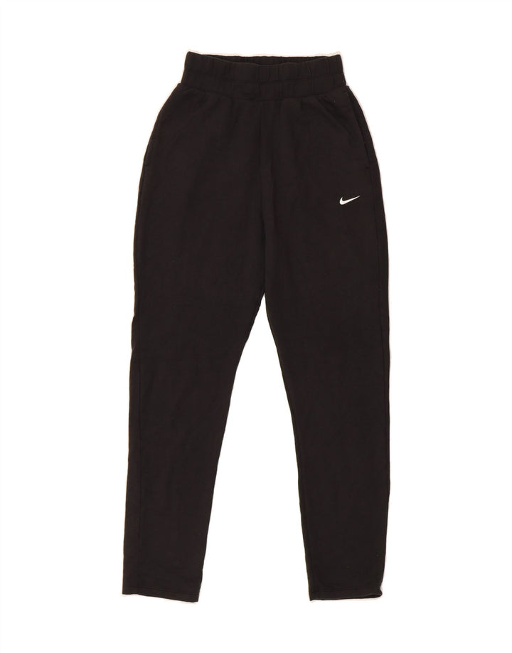 NIKE Womens Dri Fit Tracksuit Trousers UK 6 XS Black Polyester Vintage Nike and Second-Hand Nike from Messina Hembry 