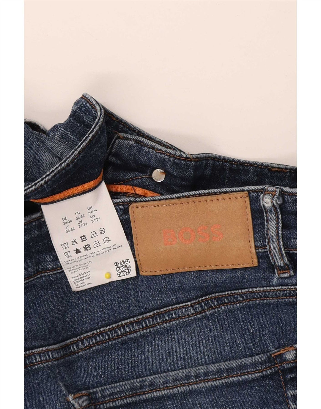 Ανδρικό τζιν Hugo Boss Slim W34 L34 Navy Blue Cotton