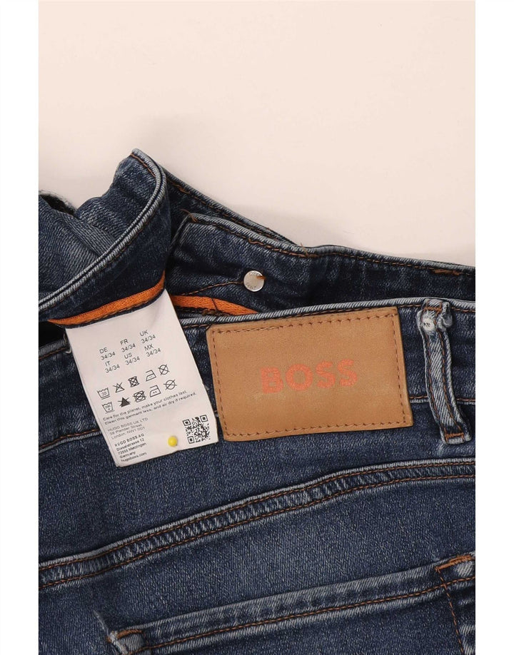 Ανδρικό τζιν Hugo Boss Slim W34 L34 Navy Blue Cotton