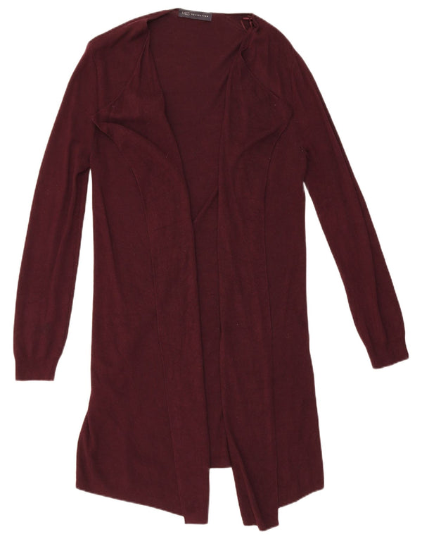 Marks & Spencer Γυναικείο Longline ανοιχτό πουλόβερ ζακέτα UK 10 Small Burgundy