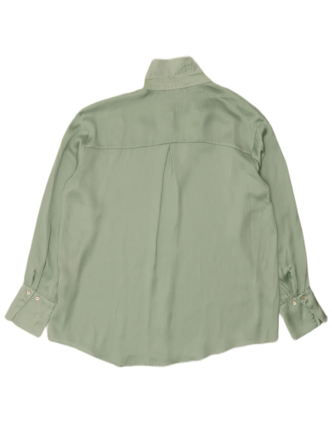 Zara Γυναικείο πουκάμισο Oversized Μπλούζα UK 14 Medium Green Polyester