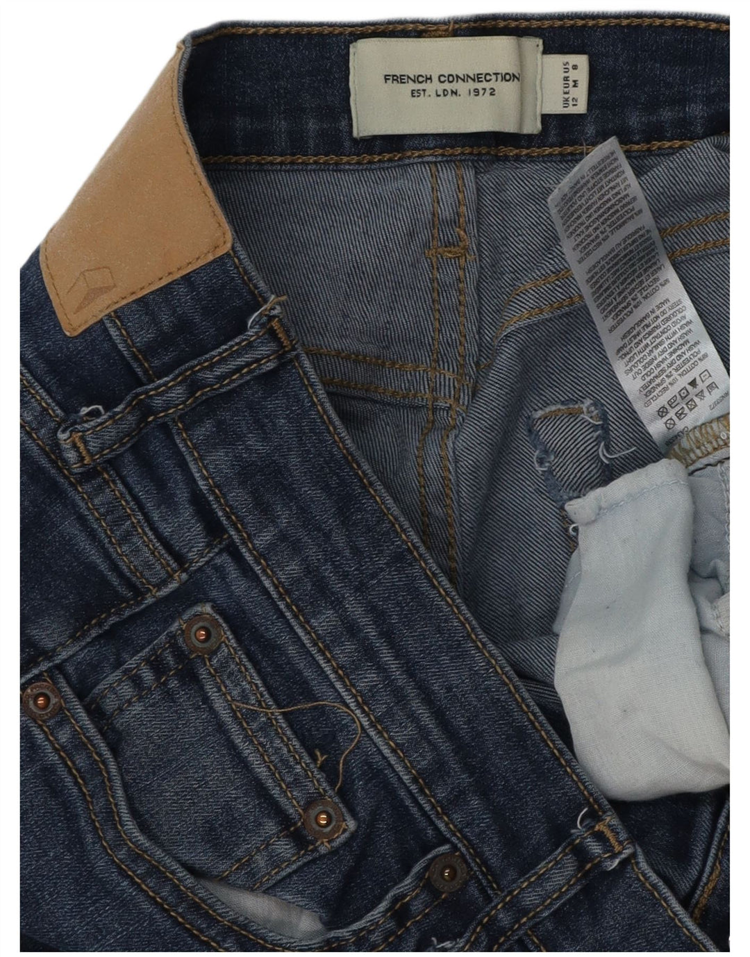 ΓΑΛΛΙΚΗ ΣΥΝΔΕΣΗ Γυναικεία Slim Jeans UK 12 Medium W30 L27 Blue Cotton