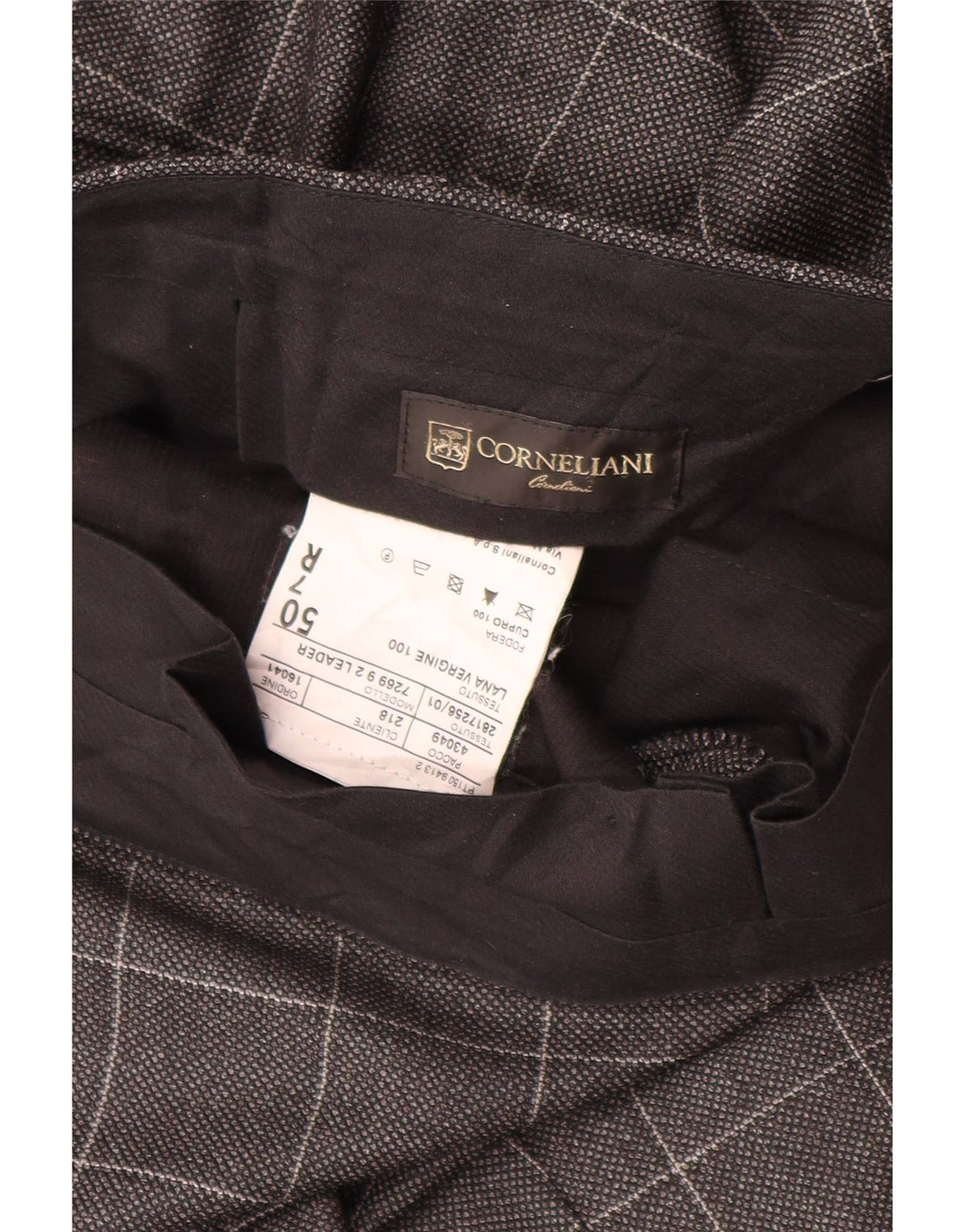 CORNELIANI Ανδρικό ίσιο παντελόνι IT 50 Large W34 L32 Grey Check
