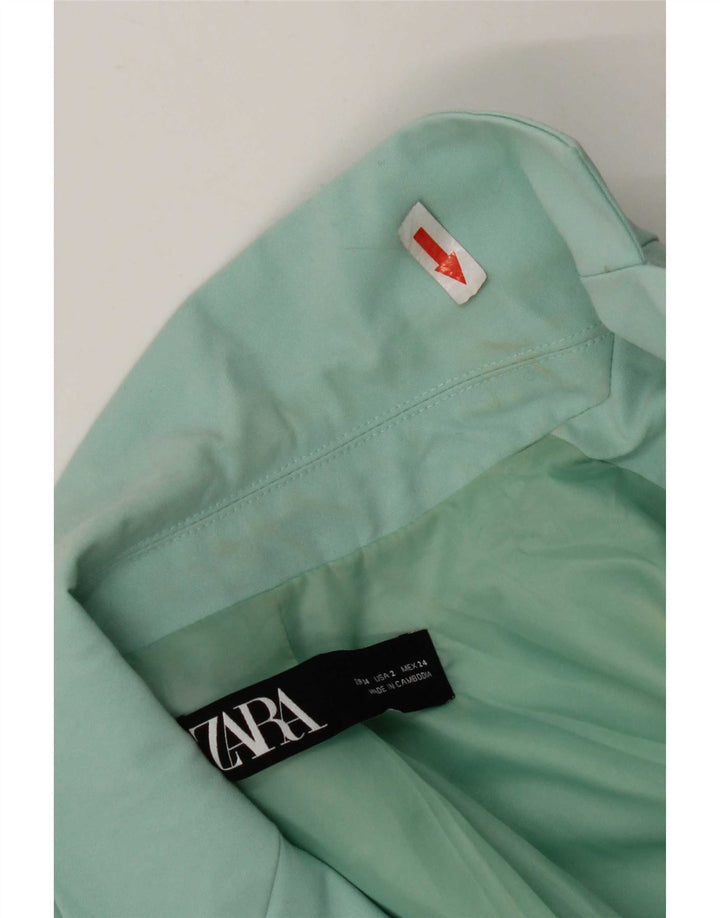 Zara Γυναικείο Μπουφάν σακάκι με 1 κουμπί EU 34 2XS Τυρκουάζ Πολυεστέρας