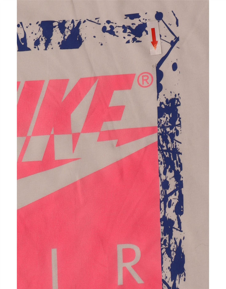 Ανδρικό γραφικό μπλουζάκι Nike 2XL λευκό βαμβακερό