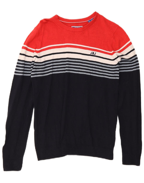 Jack & Jones Boys Crew Neck Jumper πουλόβερ 13-14 ετών Navy Blue ριγέ