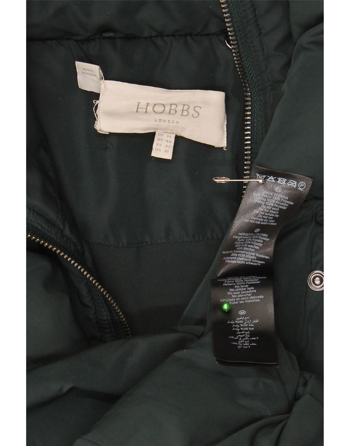 Hobbs Γυναικείο παλτό με κουκούλα UK 14 Large Green Polyester