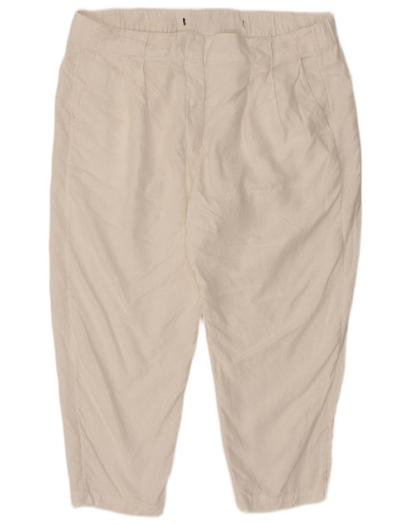 Marks & Spencer Γυναικείο κωνικό κομμένο παντελόνι UK 20 2XL W40 L25 Λευκό