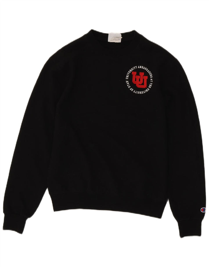 Ανδρικό γραφικό φούτερ Champion Jumper Μικρό μαύρο βαμβακερό