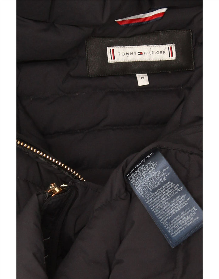 Tommy Hilfiger γυναικείο παλτό με κουκούλα UK 12 μεσαίο μαύρο πολυαμίδιο