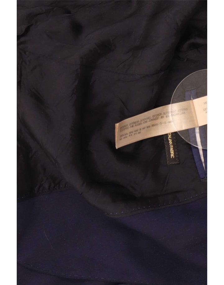 Massimo Dutti Ανδρικό σακάκι μπλέιζερ με 2 κουμπιά EU 54 XL Navy Blue Wool