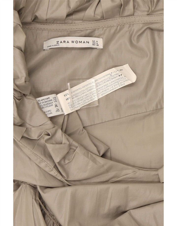 Zara Γυναικείο φόρεμα A-Line UK 12 Medium Grey Polyester