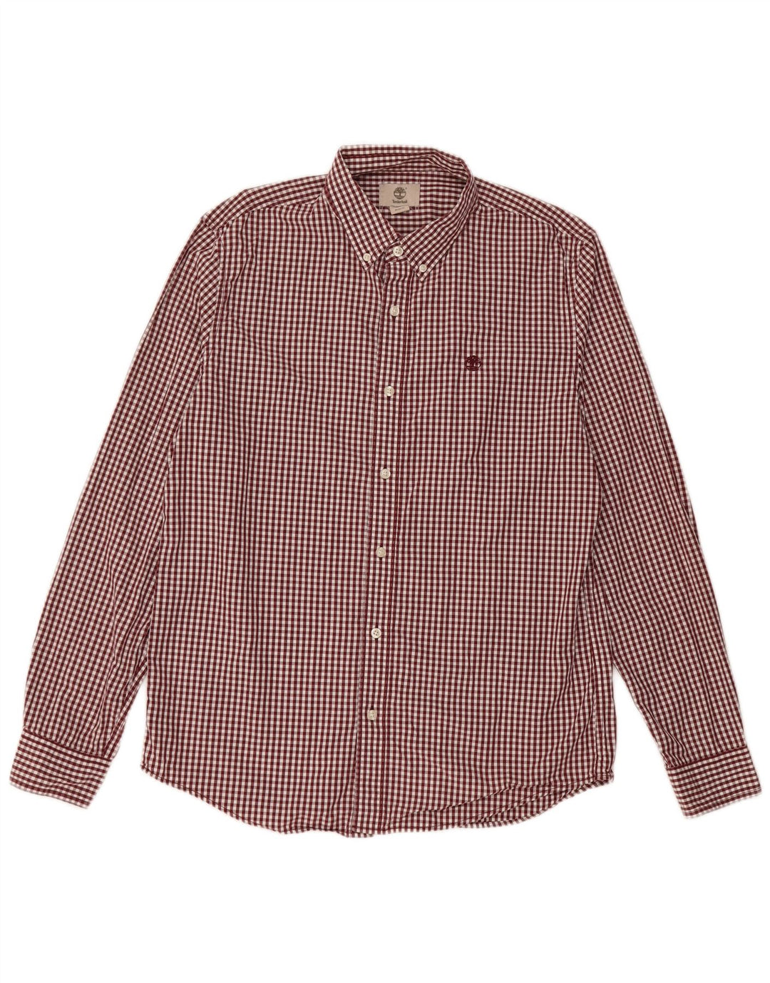 Ανδρικό πουκάμισο Timberland Slim Fit Large Maroon Gingham Cotton