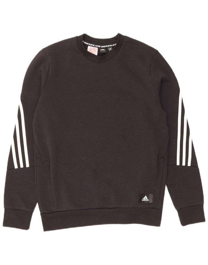 ADIDAS Φούτερ αγοριών Jumper 13-14 ετών Μαύρο Βαμβακερό