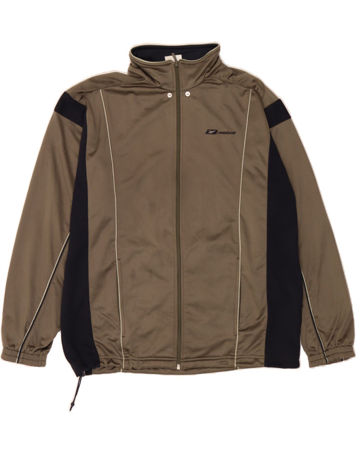 Ανδρική αθλητική φόρμα REEBOK Top Jacket Μεσαίου καφέ χρώματος πολυεστέρας