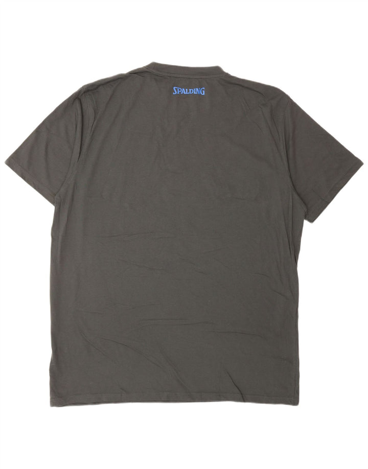 SPALDING Ανδρικό γραφικό T-Shirt Top 3XL Γκρι βαμβακερό
