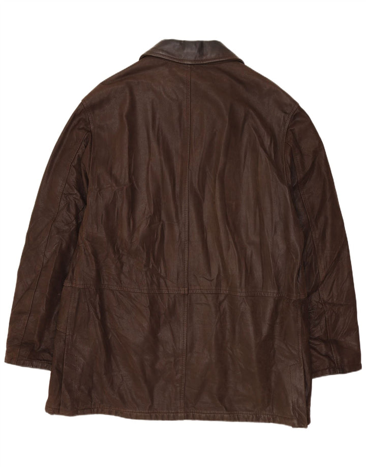 VINTAGE Ανδρικό Δερμάτινο Μπουφάν IT 52 XL Καφέ Δερμάτινο