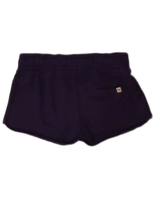 Puma Womens Relaxed Fit Sport Shorts UK 12 Medium Purple Cotton Sports