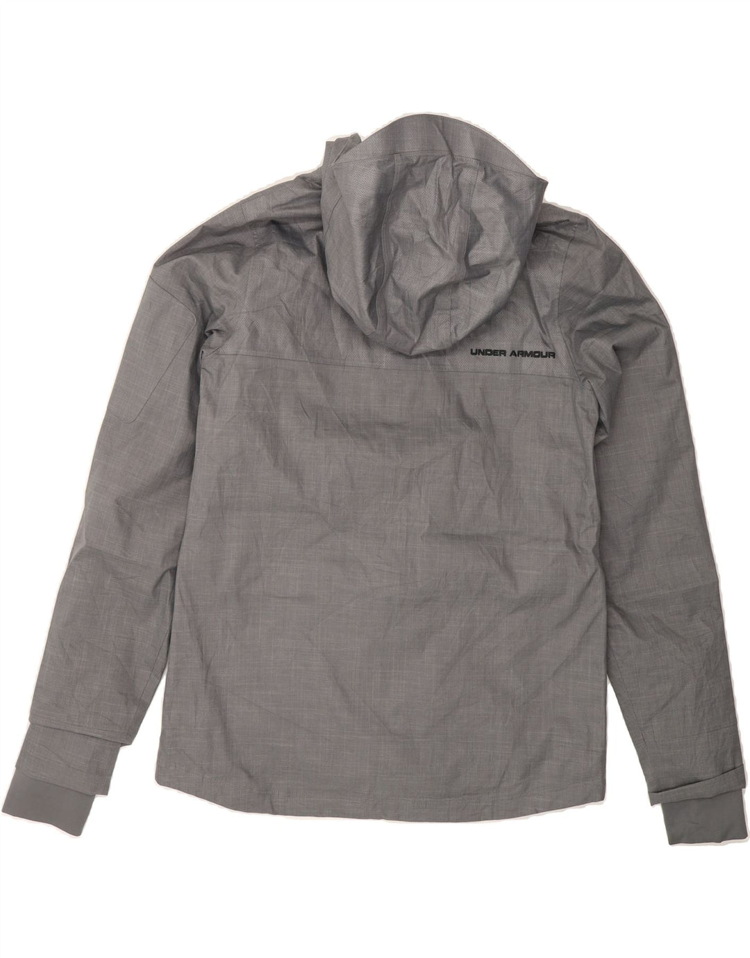 UNDER ARMOUR Mens Cougars Hooded Windbreaker Jacket UK 36 Small Grey Vintage Under Armour and Second-Hand Under Armour from Messina Hembry 