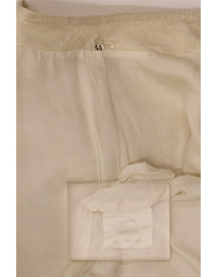 Vintage Γυναικείο Μπουφάν Bomber IT 44 Medium Beige Λινό