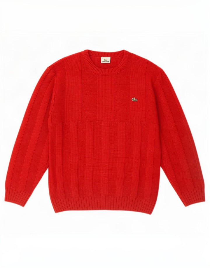 Ανδρικό πουλόβερ Lacoste Crew Neck Jumper Μέγεθος 4 Μεσαίο κόκκινο μαλλί