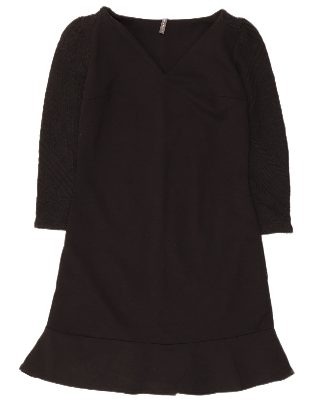 Naf Naf Γυναικείο φόρεμα 3/4 μανίκι Βασικό UK 8 Μικρό μαύρο βισκόζη