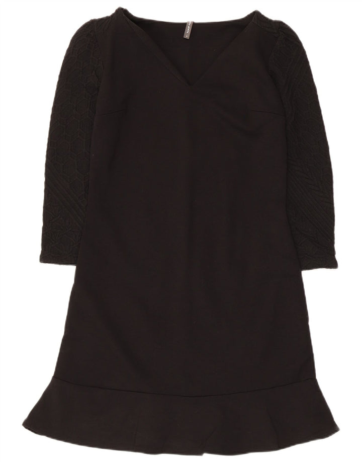Naf Naf Γυναικείο φόρεμα 3/4 μανίκι Βασικό UK 8 Μικρό μαύρο βισκόζη