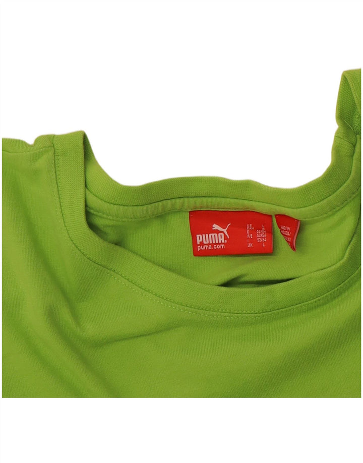 Ανδρικό γραφικό μπλουζάκι Puma Top Large Green Sports