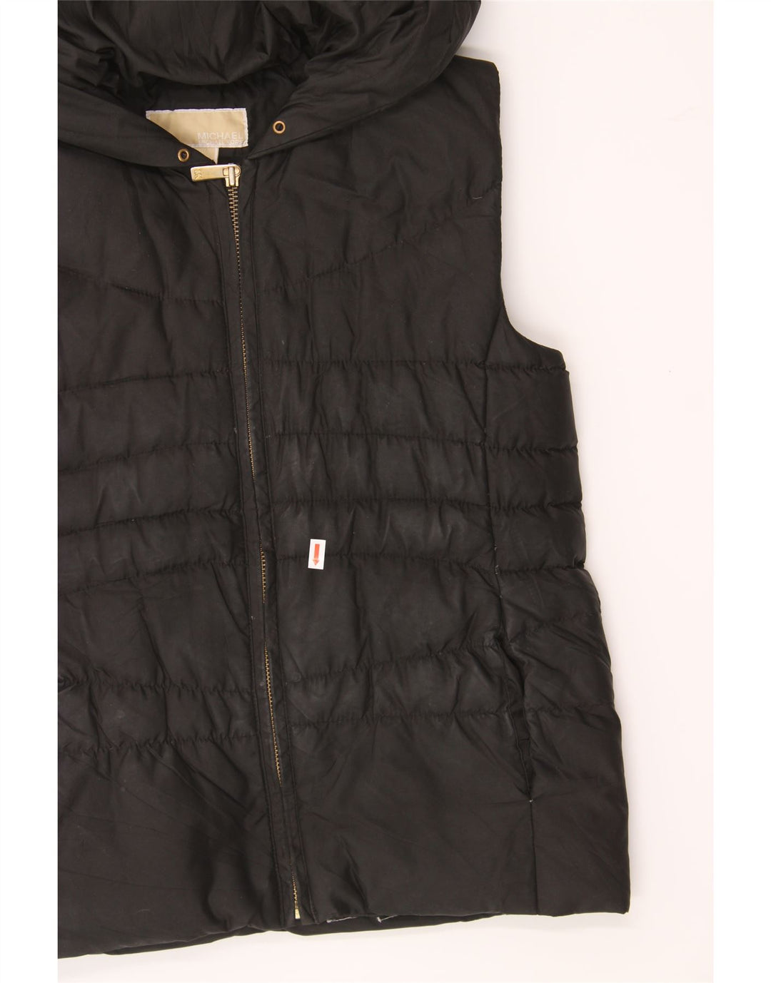 MICHAEL KORS Womens Hooded Padded Gilet UK 10 Small Black Polyester Vintage Michael Kors and Second-Hand Michael Kors from Messina Hembry 