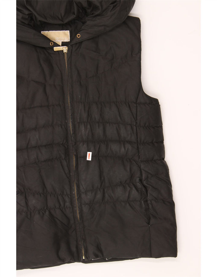 MICHAEL KORS Womens Hooded Padded Gilet UK 10 Small Black Polyester Vintage Michael Kors and Second-Hand Michael Kors from Messina Hembry 