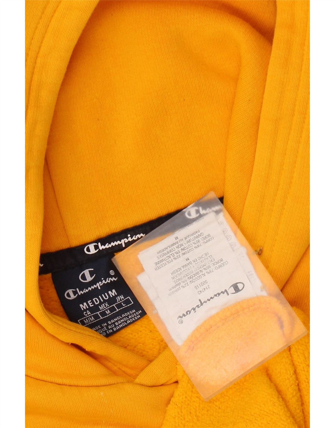 Ανδρικό Champion Graphic Hoodie Jumper από μεσαίο κίτρινο βαμβάκι