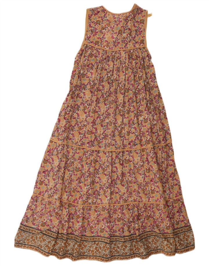 Vintage γυναικείο αμάνικο φόρεμα UK 10 Small πολύχρωμο Floral
