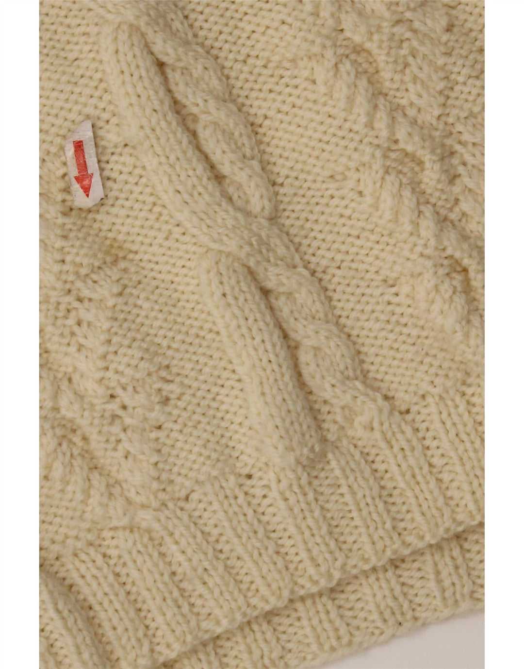 Vintage γυναικείο πουλόβερ με ρολό λαιμόκοψη UK 12 Medium Off White