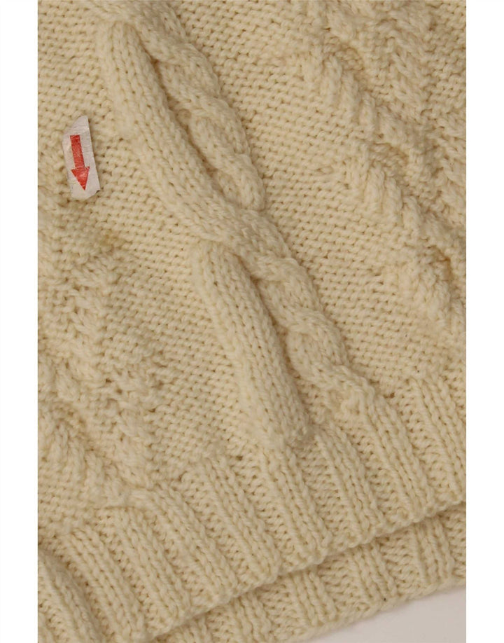 Vintage γυναικείο πουλόβερ με ρολό λαιμόκοψη UK 12 Medium Off White