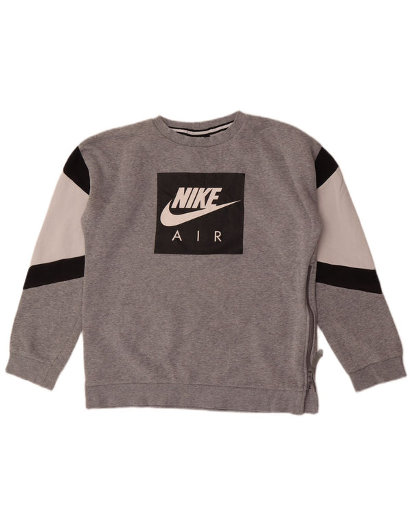 Γραφικό φούτερ Nike Boys Jumper 13-14 ετών XL Γκρι χρώματος βαμβακερό