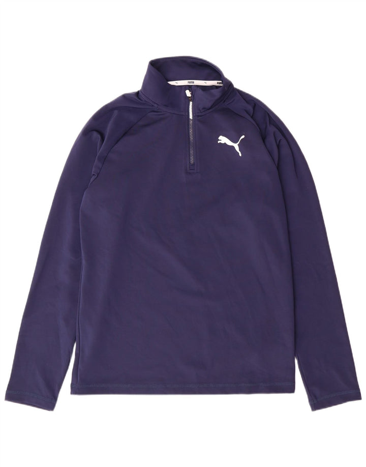 Ανδρική φόρμα πουλόβερ με φερμουάρ PUMA Top Small Navy Blue Polyester